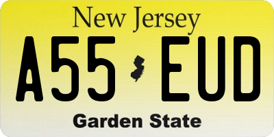 NJ license plate A55EUD