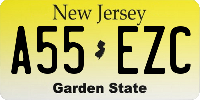NJ license plate A55EZC