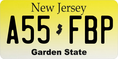 NJ license plate A55FBP