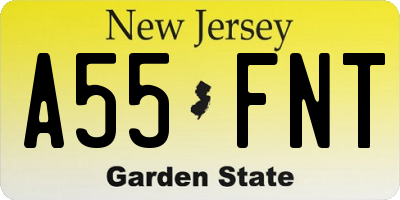 NJ license plate A55FNT