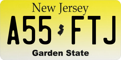 NJ license plate A55FTJ