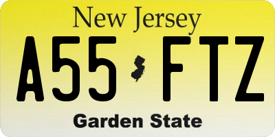 NJ license plate A55FTZ