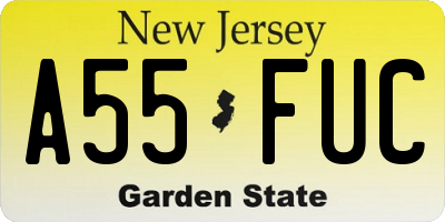 NJ license plate A55FUC