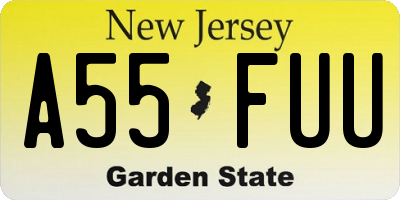 NJ license plate A55FUU