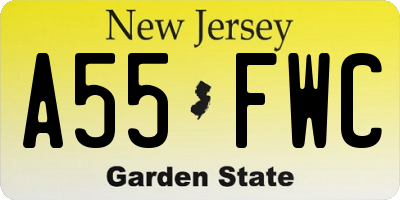 NJ license plate A55FWC