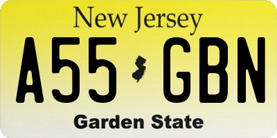 NJ license plate A55GBN