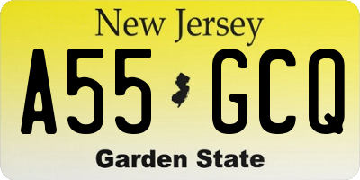 NJ license plate A55GCQ