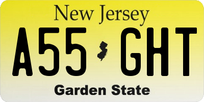 NJ license plate A55GHT