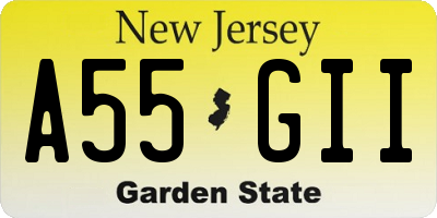 NJ license plate A55GII