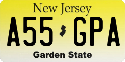 NJ license plate A55GPA