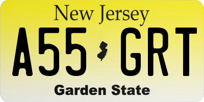 NJ license plate A55GRT