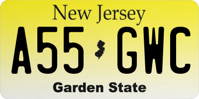 NJ license plate A55GWC