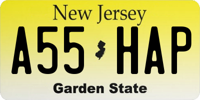 NJ license plate A55HAP