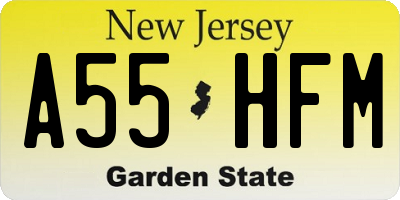 NJ license plate A55HFM