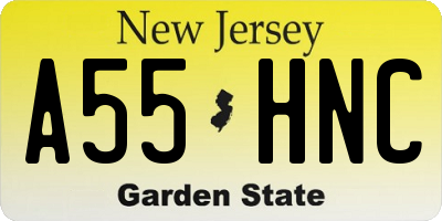 NJ license plate A55HNC