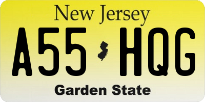 NJ license plate A55HQG