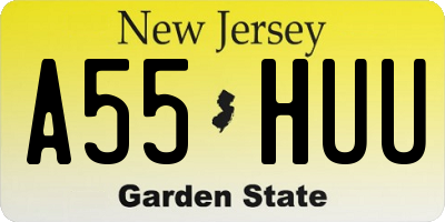 NJ license plate A55HUU