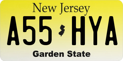 NJ license plate A55HYA