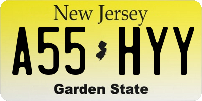 NJ license plate A55HYY