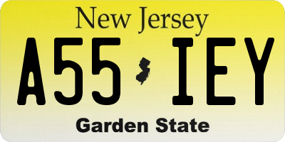NJ license plate A55IEY