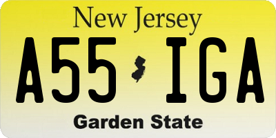 NJ license plate A55IGA