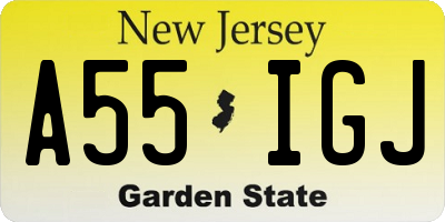 NJ license plate A55IGJ