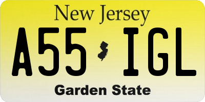 NJ license plate A55IGL