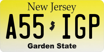 NJ license plate A55IGP