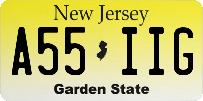 NJ license plate A55IIG