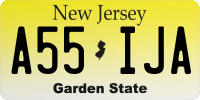 NJ license plate A55IJA