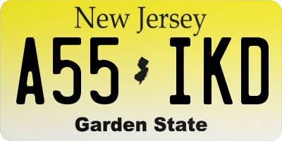 NJ license plate A55IKD