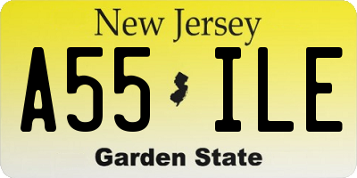 NJ license plate A55ILE