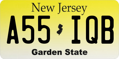 NJ license plate A55IQB