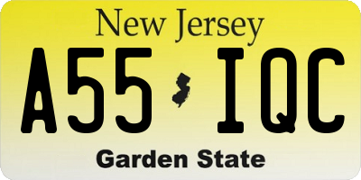 NJ license plate A55IQC