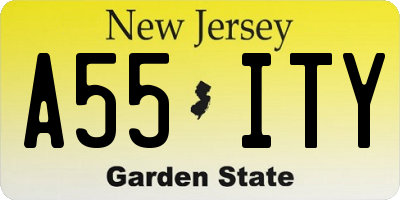 NJ license plate A55ITY