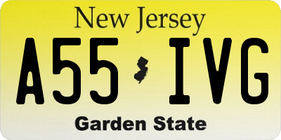 NJ license plate A55IVG
