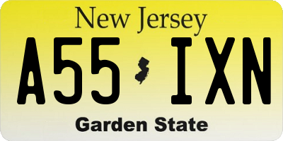 NJ license plate A55IXN
