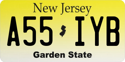 NJ license plate A55IYB