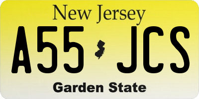 NJ license plate A55JCS