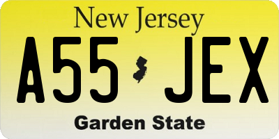 NJ license plate A55JEX