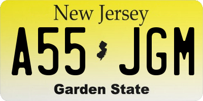 NJ license plate A55JGM