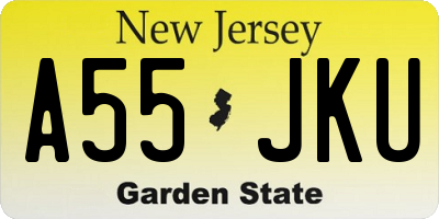 NJ license plate A55JKU