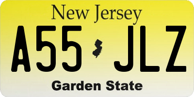 NJ license plate A55JLZ