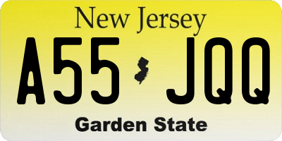 NJ license plate A55JQQ