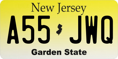 NJ license plate A55JWQ