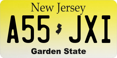 NJ license plate A55JXI