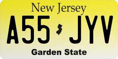 NJ license plate A55JYV