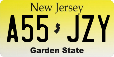 NJ license plate A55JZY