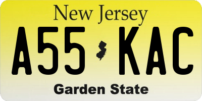 NJ license plate A55KAC