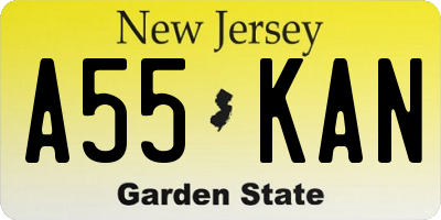 NJ license plate A55KAN